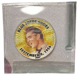 Elvis "Blue Suede Shoes" Gold Record Coin & 2015 JFK Half Dollar Collectible Set